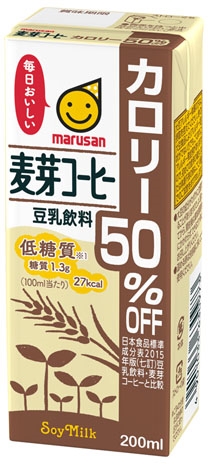 マルサンアイ　麦芽豆乳コーヒーカロリ５０％２００ＭＬ