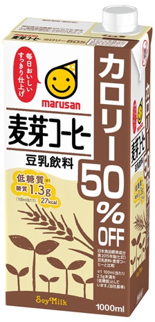 マルサンアイ豆乳飲料麦芽コーヒーカロリ５０％オフ１Ｌ