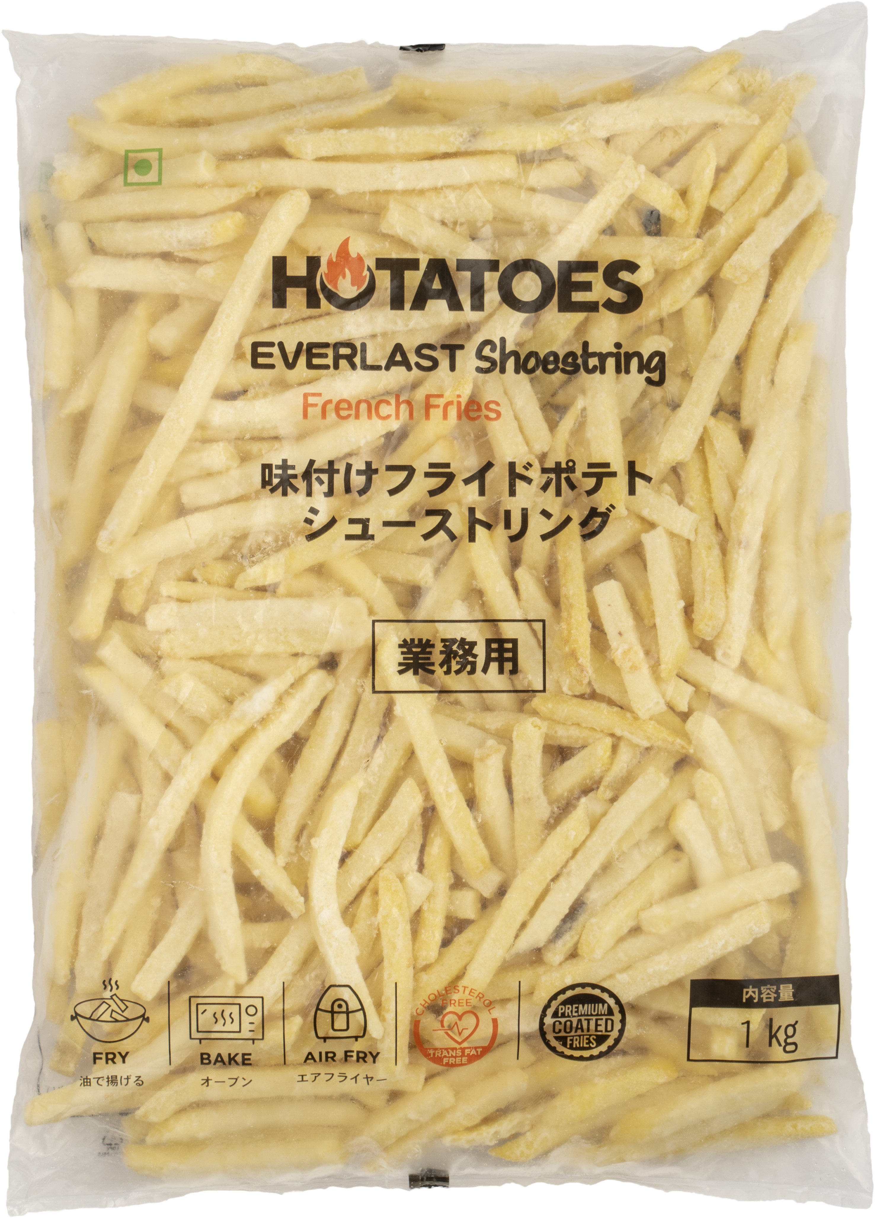 Hotatoes Everlast 冷凍フライドポテト 1kg/12（シューストリング・味付きコーティング）