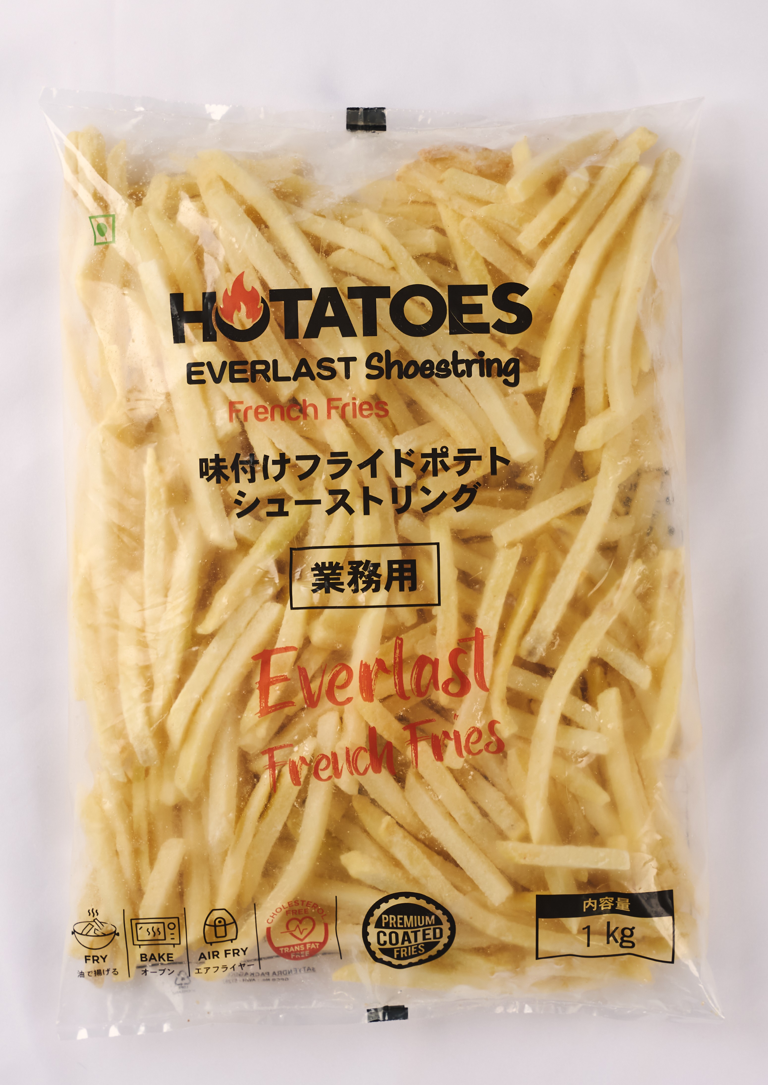 Hotatoes　Everlast　冷凍フライドポテト　1kg/12（シューストリング・味付コーティング）