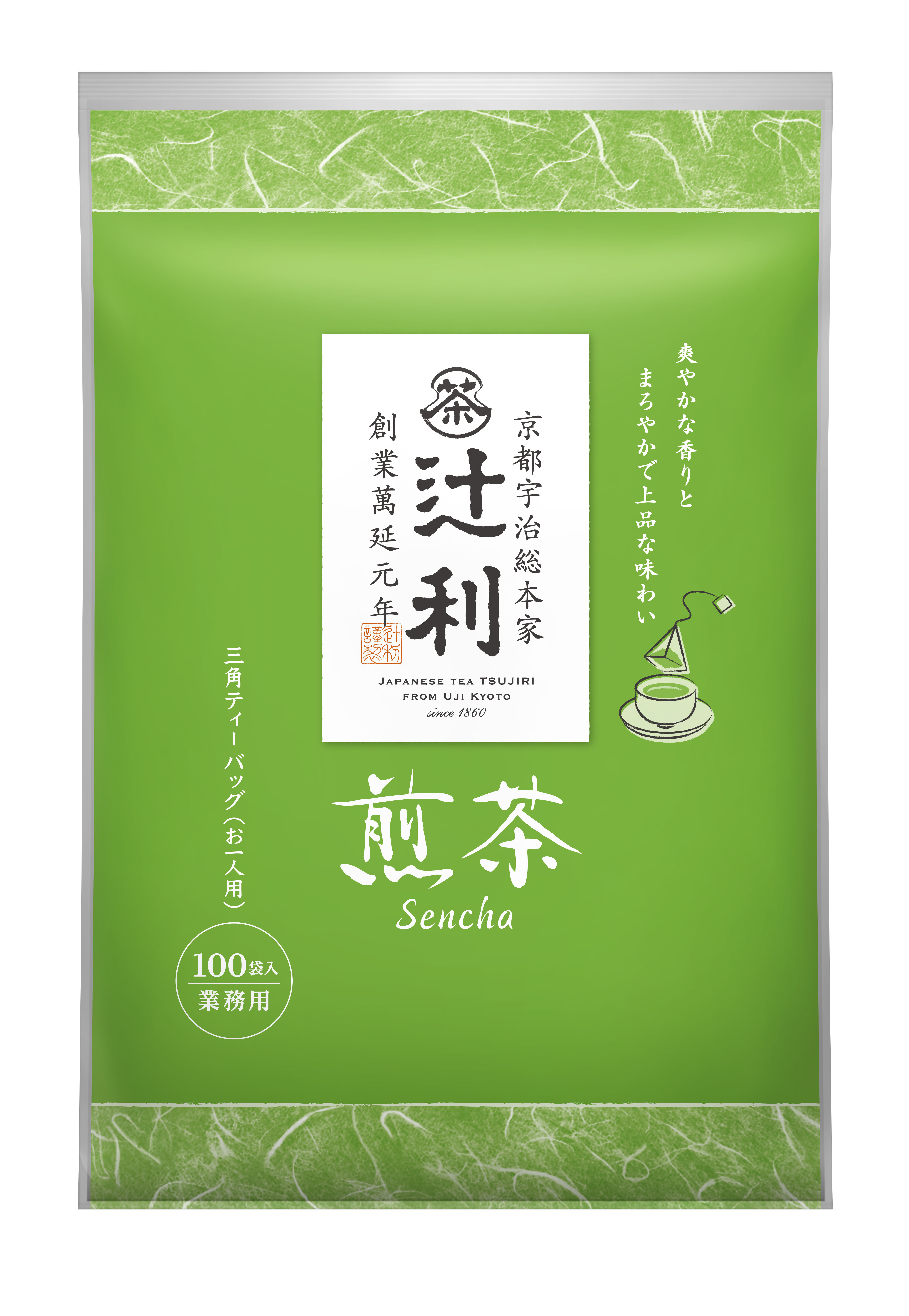 辻利　１００Ｐ　三角バッグ煎茶　（紙包材ティーバッグ）