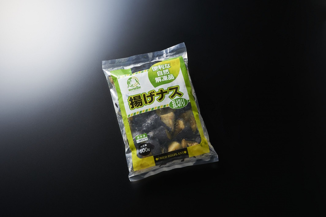 中国産　便利な自然解凍品　揚げナス（乱切り）　500g