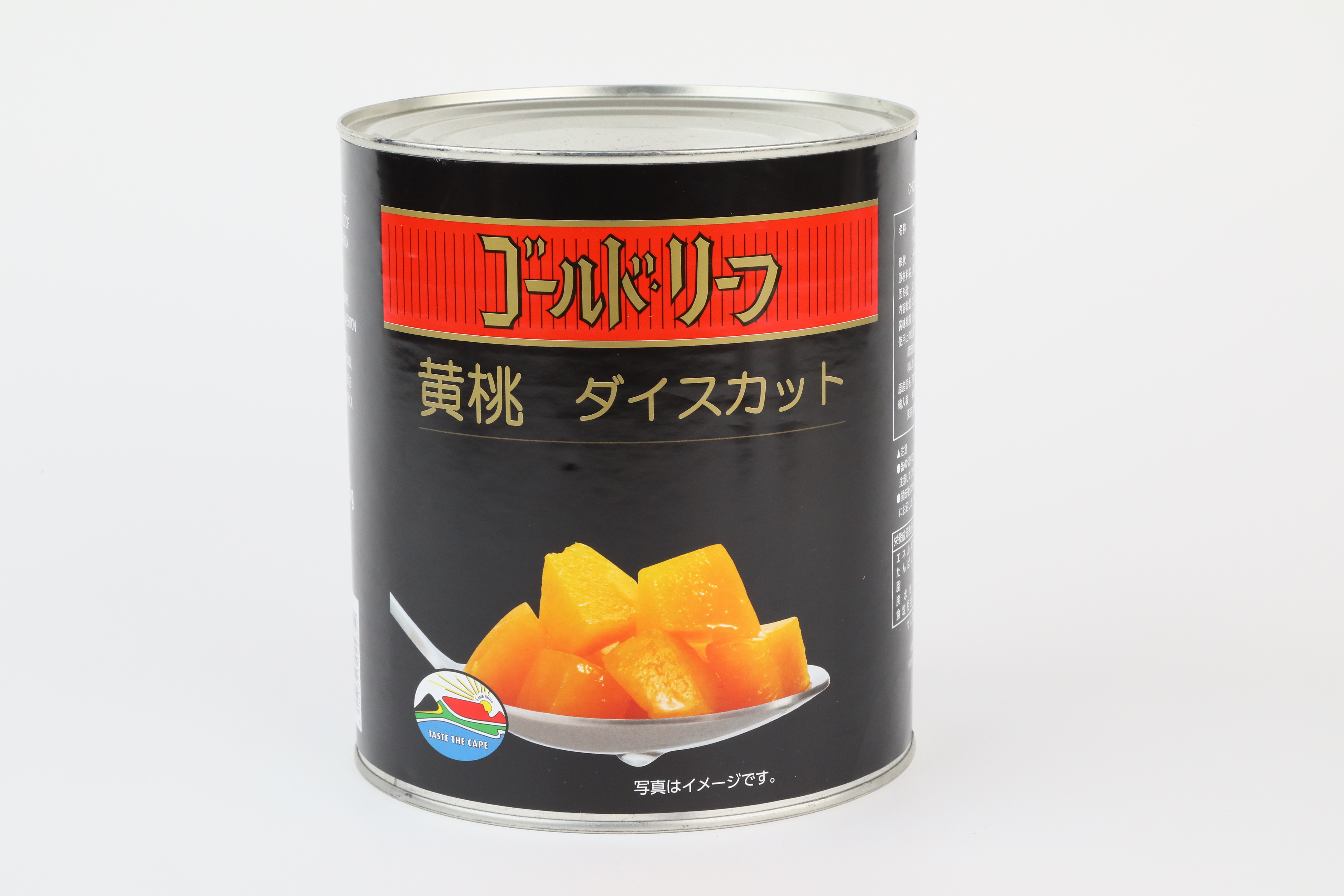 ゴールドリーフ　ピーチ（黄桃）ダイス　1号缶　南アフリカ産