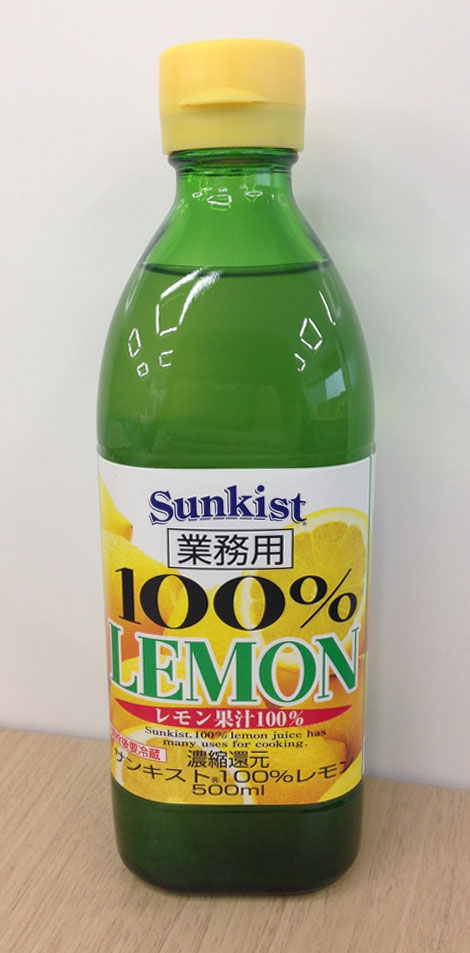 ミツカン　業　サンキスト１００％レモン　５００ｍｌ