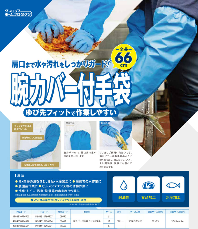 腕カバー付手袋