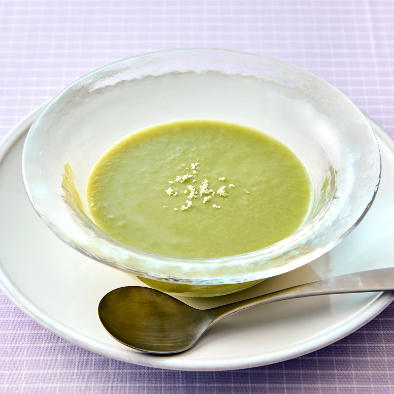 冷たくしておいしいスープ　会津産アスパラガス