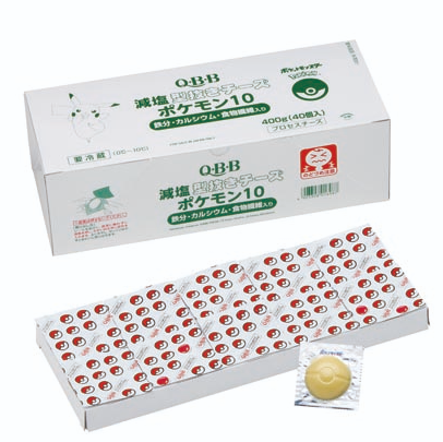 QBB 減塩型抜きチーズポケモン 鉄分・カルシウム・食物繊維入り 400g(40個入)